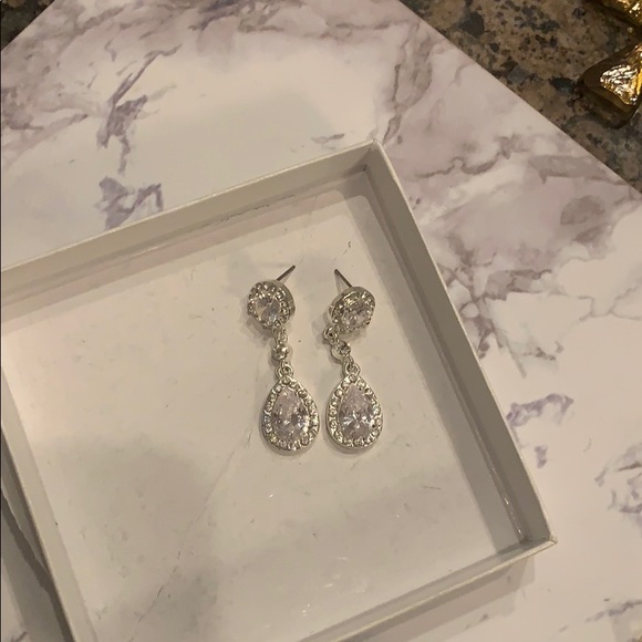 Costume faux diamond earrings for pierced ears - Picture 1 of 1